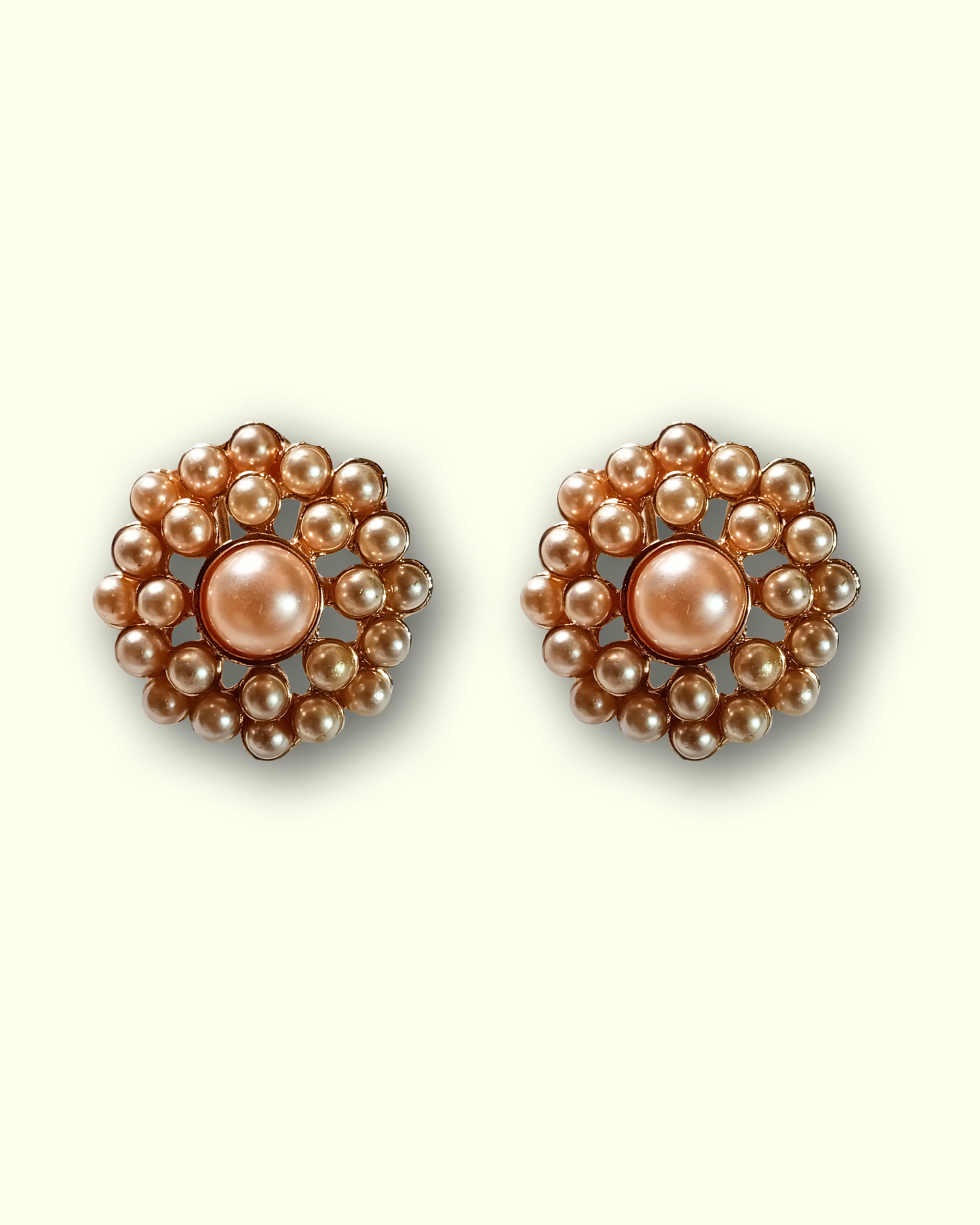 Golden Pearl Cluster Earrings