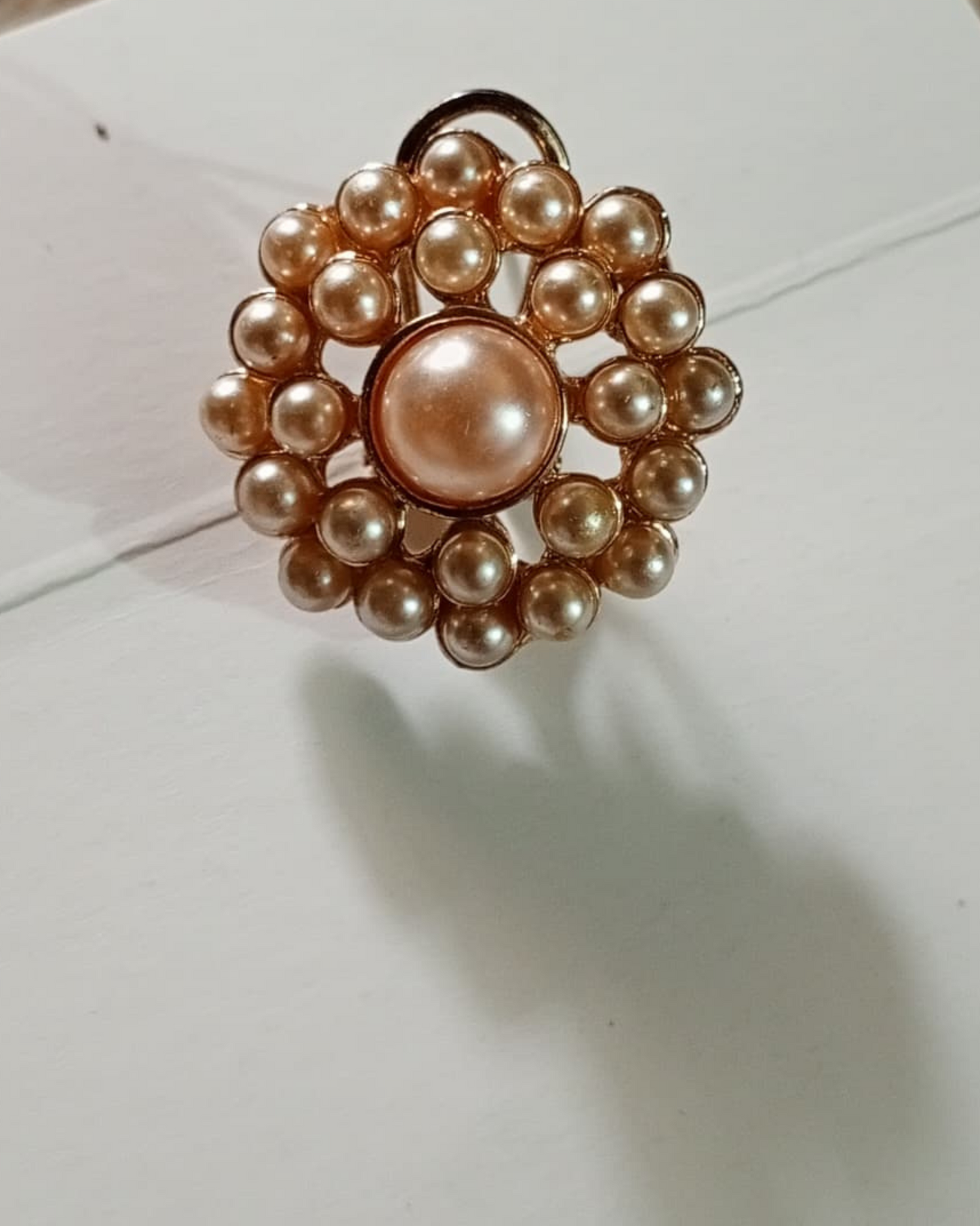 Golden Pearl Cluster Earrings
