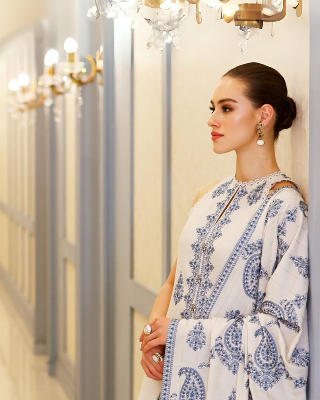 Embroidered 3-Piece Dhanak Suit
