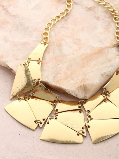 Antique Gold Geometric Statement Necklace