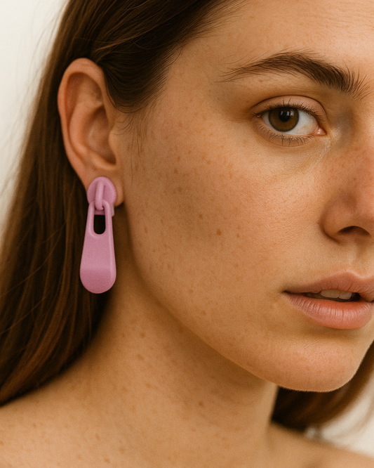 Edgy Zipper Stud Earrings