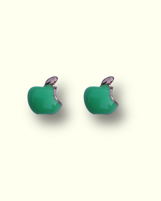 Sterling Silver Green Apple Earring
