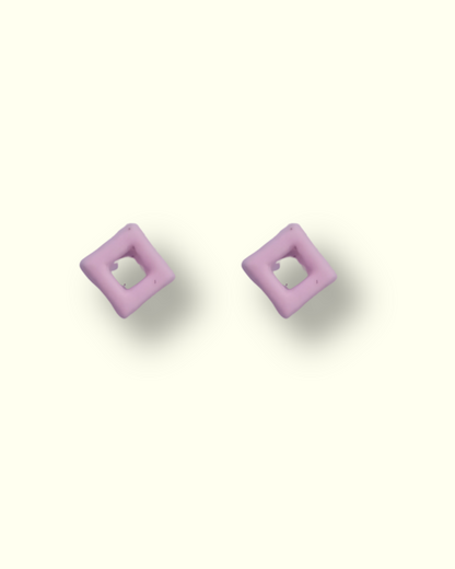 Lavender Square Stud Earrings