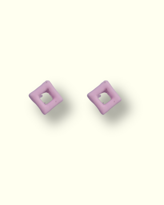 Lavender Square Stud Earrings