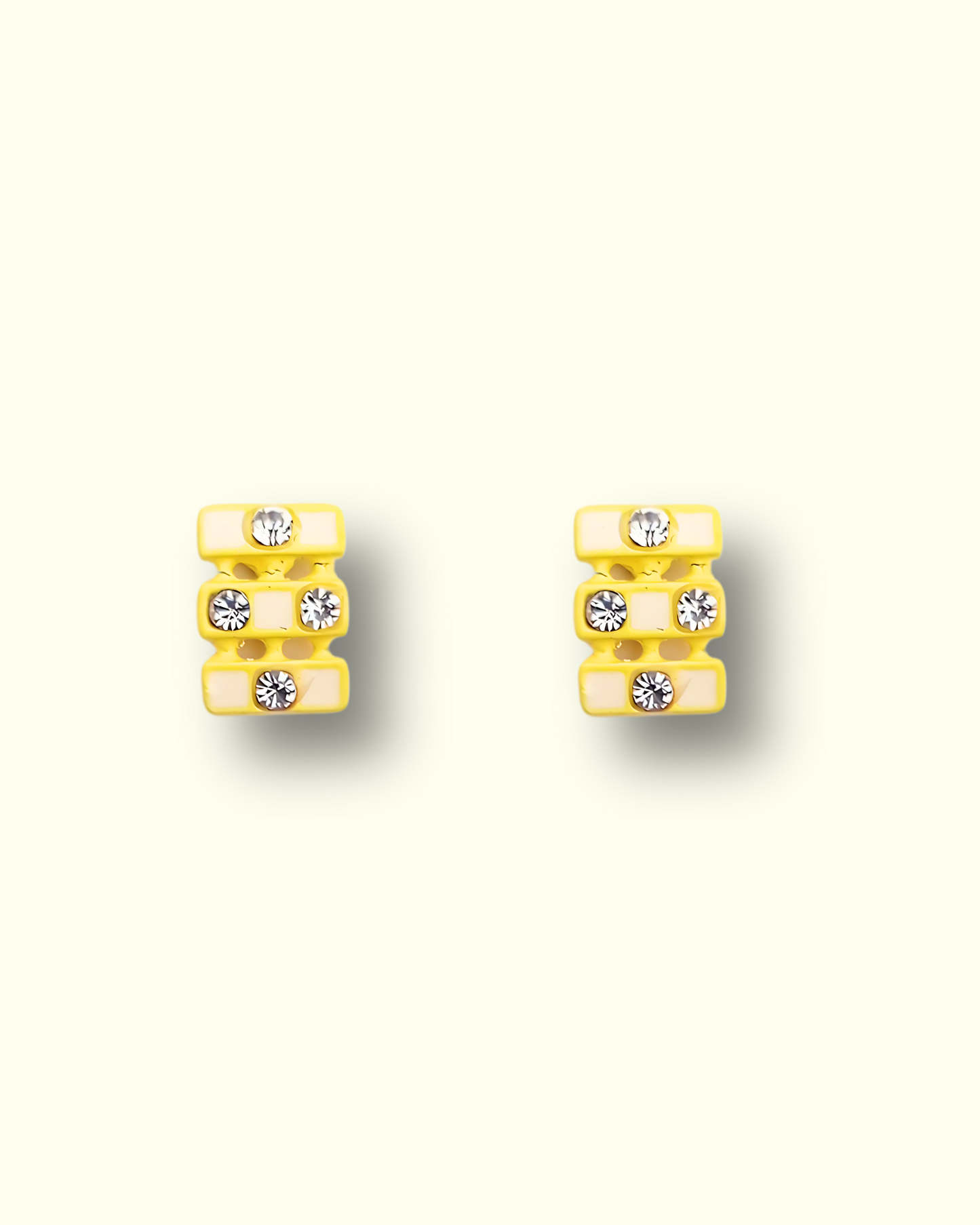 Yellow Crystal Stud Earrings