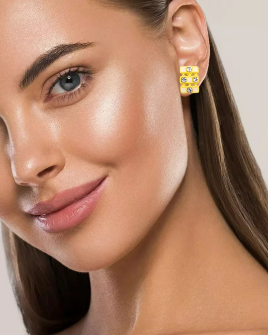 Yellow Crystal Stud Earrings