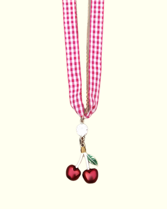 Cherry Pendant Necklace + Cherry Earring