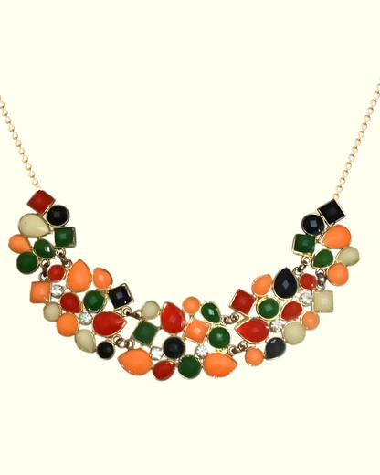 Multicolor Gemstone Statement Necklace
