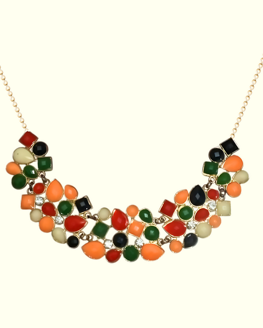 Multicolor Gemstone Statement Necklace