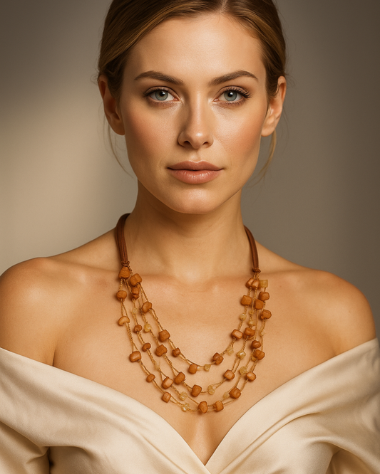 Handmade Multi-Layer Wooden Bead Necklace