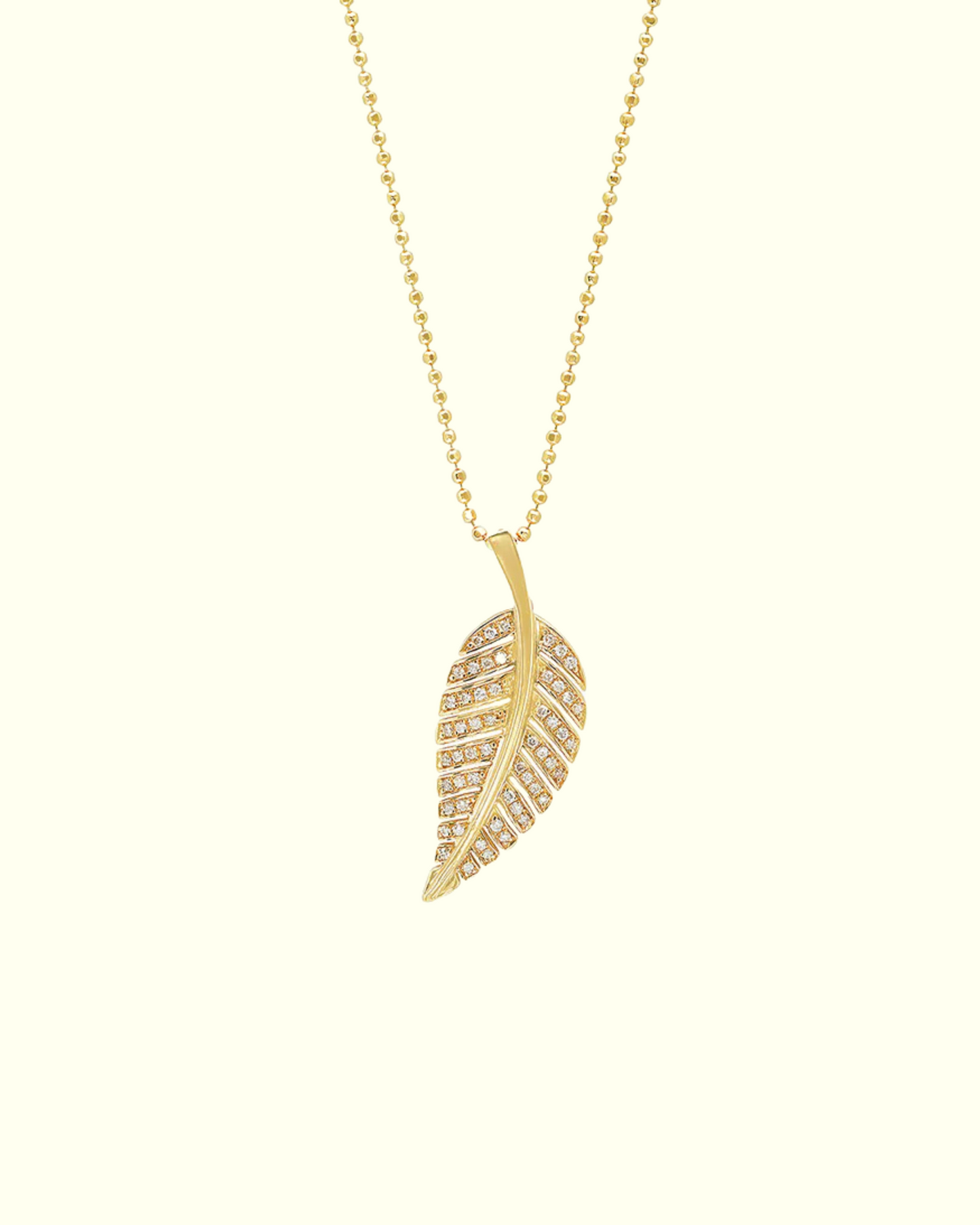 Diamond Small Leaf Pendant Necklace