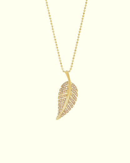Diamond Small Leaf Pendant Necklace