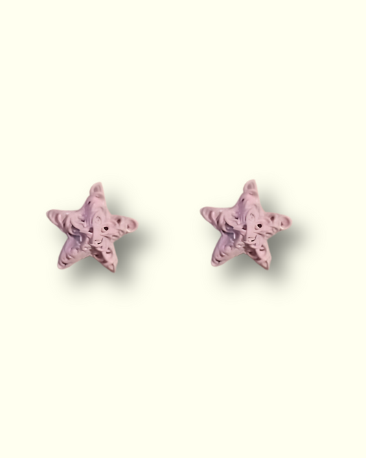 Lilac Star Stud Earrings