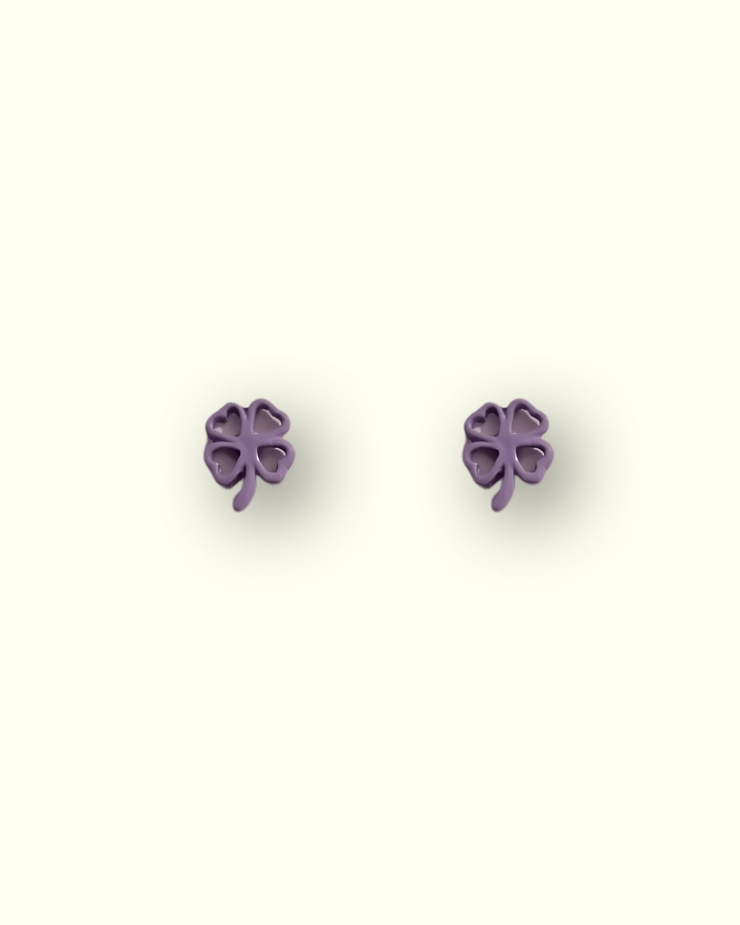 Purple Clover Stud Earrings