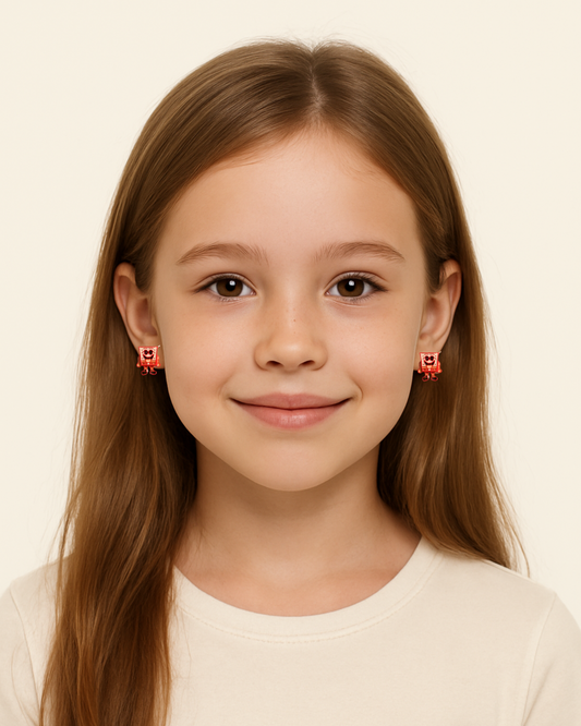 Red Cartoon Character Stud Earrings