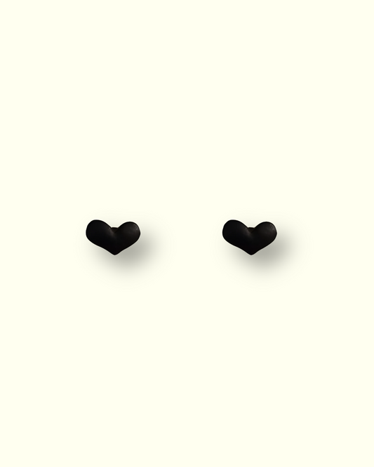 Black Heart Stud Earrings