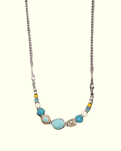 Turquoise & Natural Stone Beaded Necklace