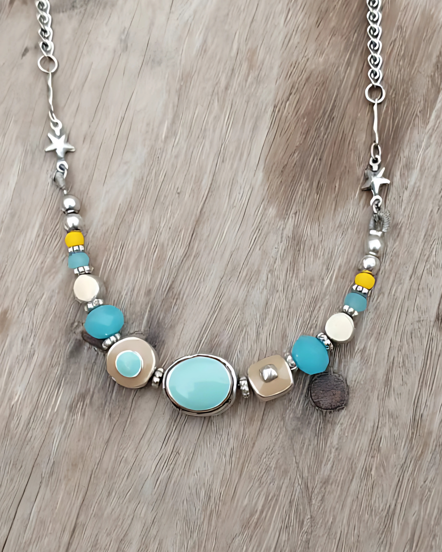 Turquoise & Natural Stone Beaded Necklace