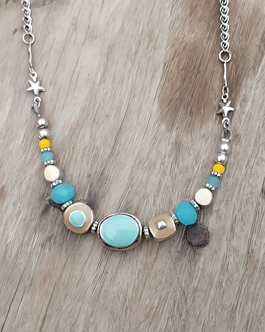 Turquoise & Natural Stone Beaded Necklace