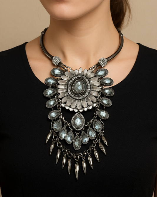 Lunar Bloom Statement Necklace