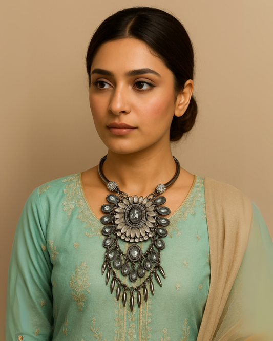 Lunar Bloom Statement Necklace
