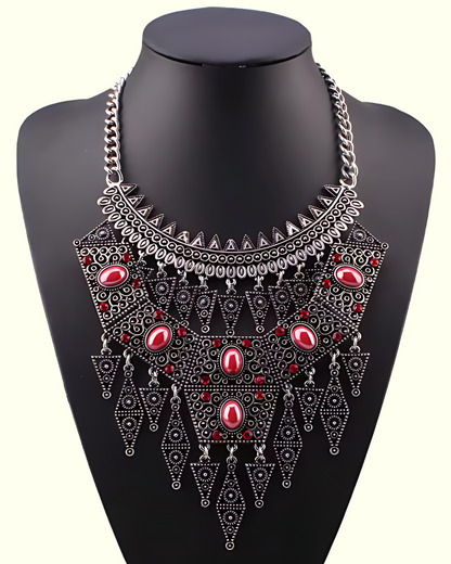 Beaded Tassel Statement Choker
