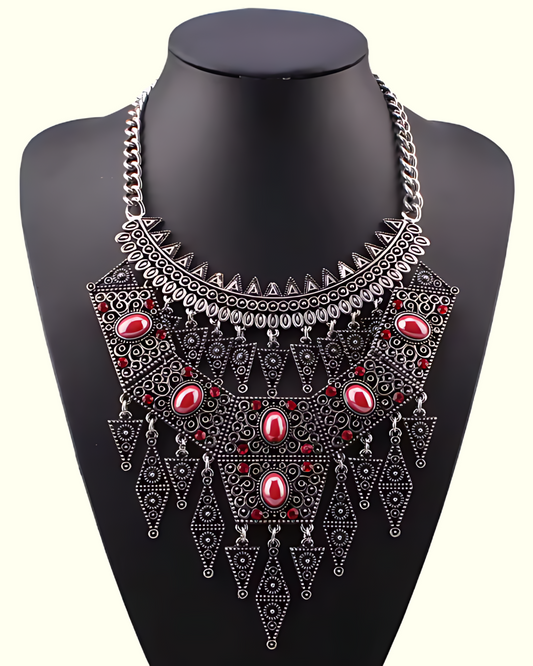 Beaded Tassel Statement Choker